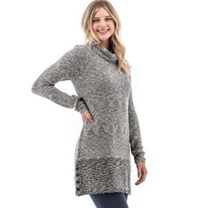 NWT Aventura Belinda L Grey Charcoal Cowl Neck Beautiful Stylish Sweater Tunic